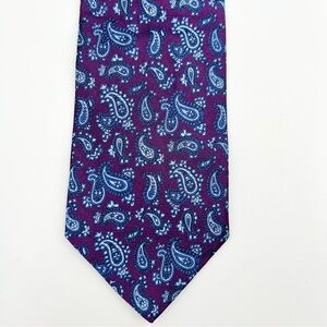 Brooks Brothers 346 Silk Tie Purple Blue Paisley USA Made